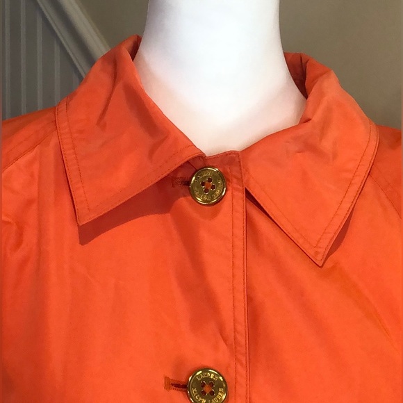RALPH LAUREN Women’s Single Breasted Orange Trench Coat w Gold Buttons NWT - Picture 7 of 13